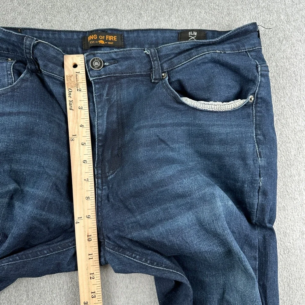 Ring of Fire Jeans Mens 34x30 Slim Blue Stretch Denim